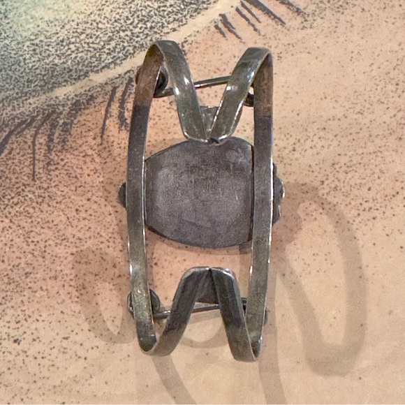 Vintage Old Pawn Sterling Silver Variscite Cuff Bracelet – Southwestern Style - Picture 7 of 8